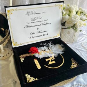 Blackish Nikah booklet with Box & Pen