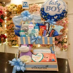 A curated baby boy gift hamper available for Baby boy gift delivery Lahore.