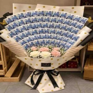 A custom cash flower bouquet available for Cash bouquet delivery Lahore.