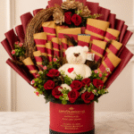 A luxury chocolate and floral gift arrangement for those looking to send Chocolate and flowers to Pakistan from London.
