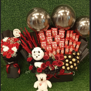 Luxury KitKat and Rose Teddy Bear Hamper