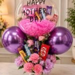 A festive Mother's Day balloon and chocolate hamper, perfect for Mother's Day delivery Lahore.