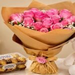 A Pink Romance Gift Set with roses, a teddy bear, and chocolates, ideal for gift delivery in Lahore.