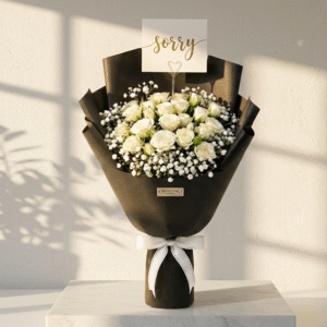 Elegant Sorry Bouquet with White Roses