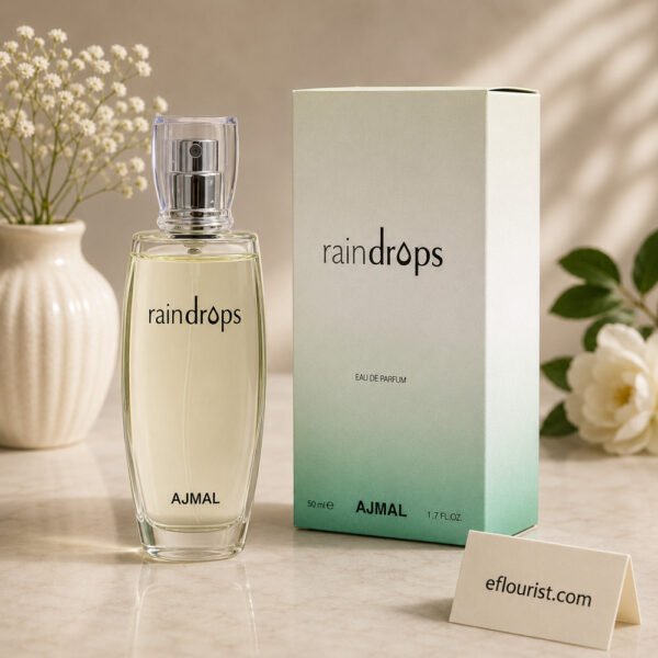 Ajmal Raindrops perfume bottle for fragrance delivery service Lahore.