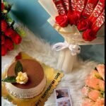 A stunning birthday bundle featuring a cake and chocolate bouquet, part of our personalized gifts in Lahore.