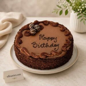 Gourmet chocolate birthday cake from our local Lahore cake shop.