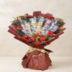 A decadent chocolate bouquet beautifully wrapped, ideal for gift delivery in Pakistan.