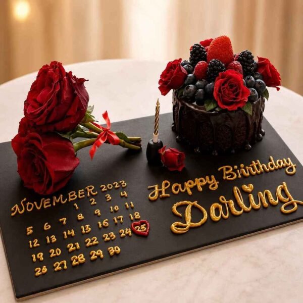 Custom calendar birthday platter personalized celebration gifts Lahore