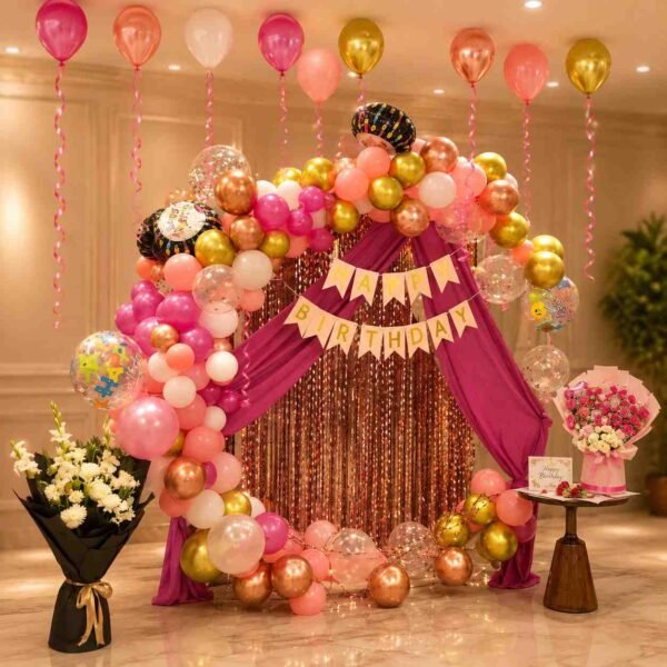 Balloon arch backdrop event decoration services Lahore