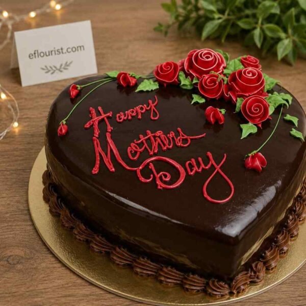 Heart-shaped Mothers Day cake Lahore cake shop home-delivery