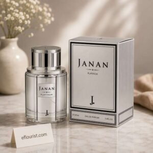 J. Janan Platinum bottle for fast perfume delivery services Lahore.