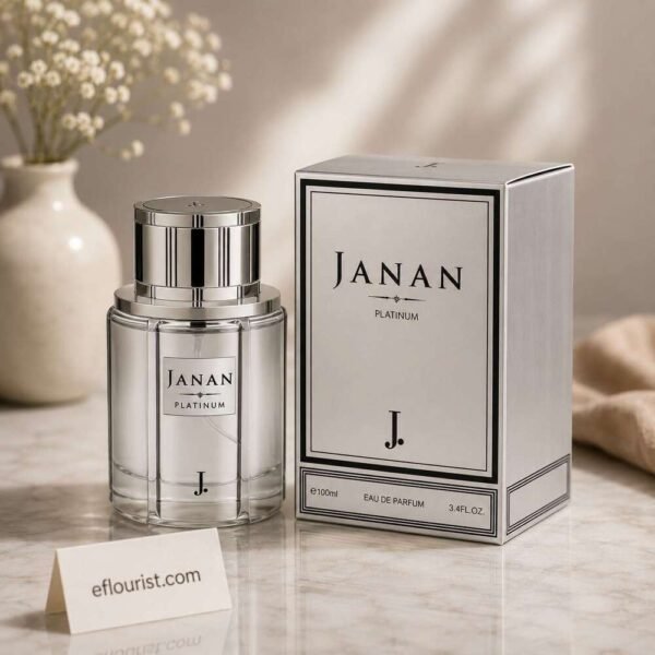 J. Janan Platinum bottle for fast perfume delivery services Lahore.