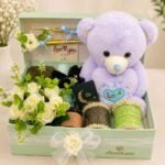 Festive Purple Teddy Eid Gift box designed as Eid gifts for her.