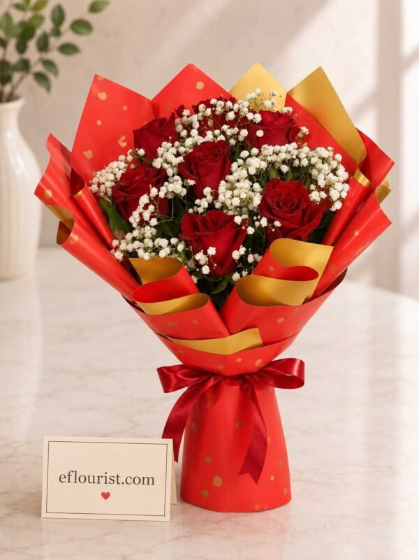 Red rose bouquet handcrafted gifts Lahore